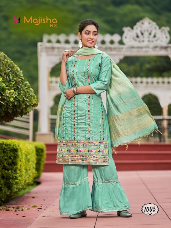 Majisha Nx Blossom 1 Exclusive Wear Kurti Sharara With Dupatta